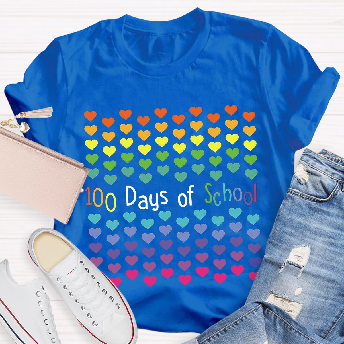 100 Days Of School Of Hearts T-Shirt