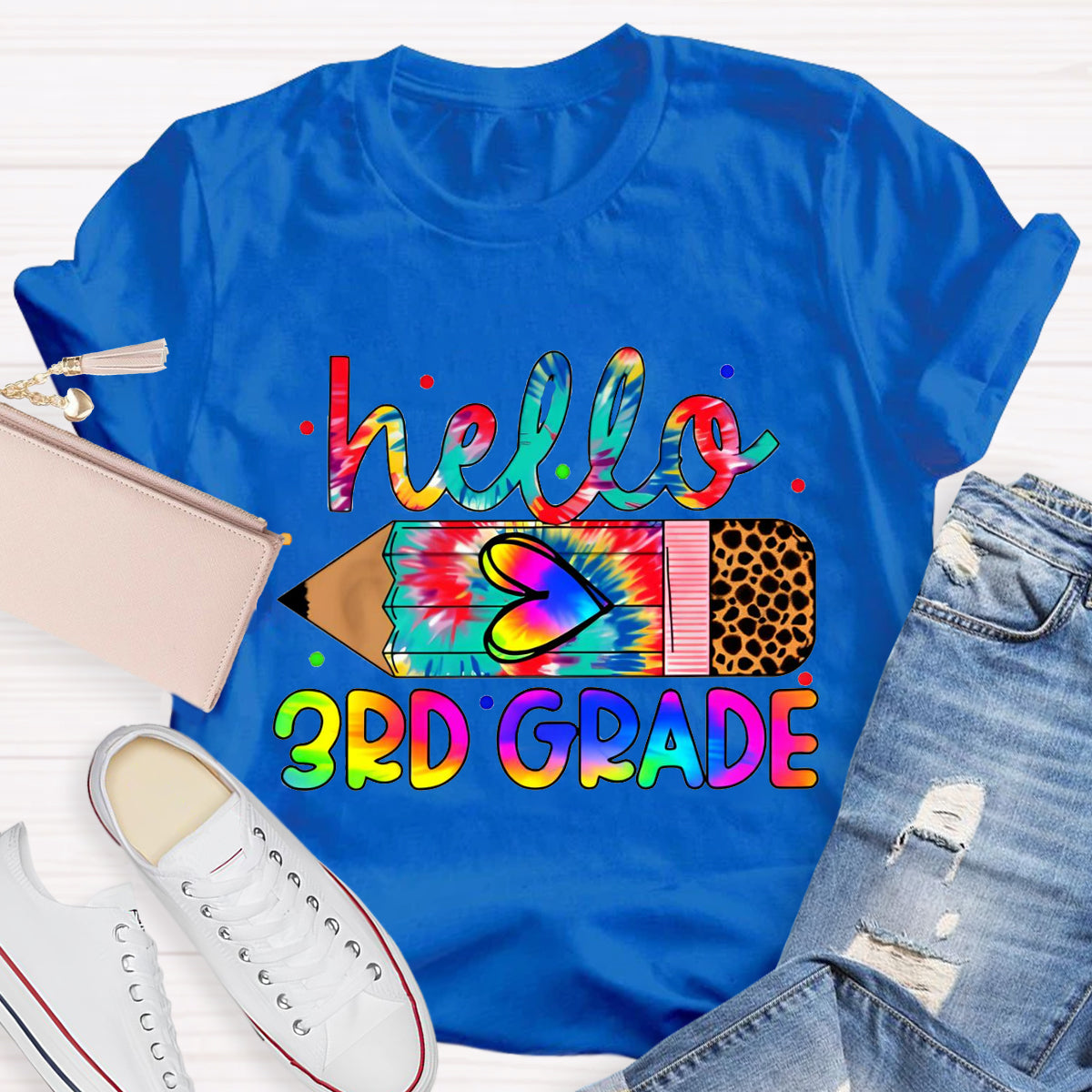 Personalized Grade Hello 3rd Grade Teacher T-Shirt
