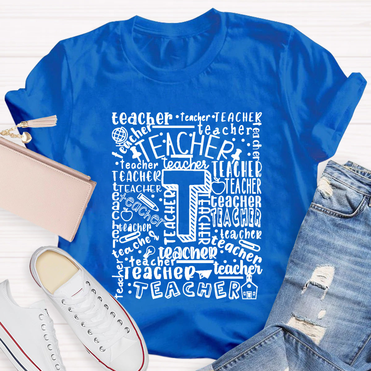 Optimistically And Positively Teacher T-Shirt