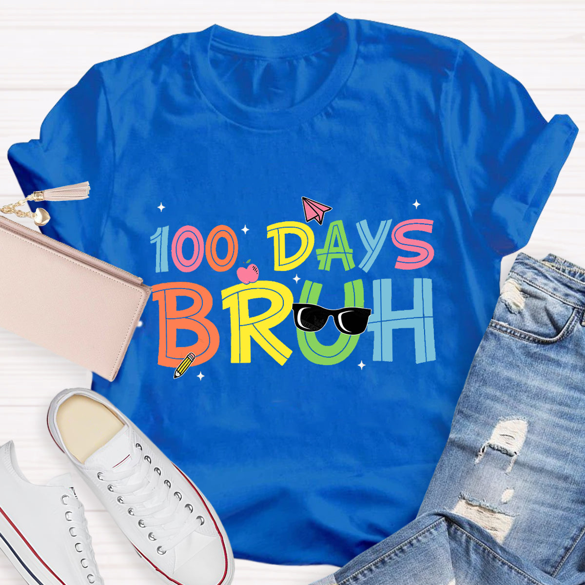 100 Days Bruh Teacher T-Shirt