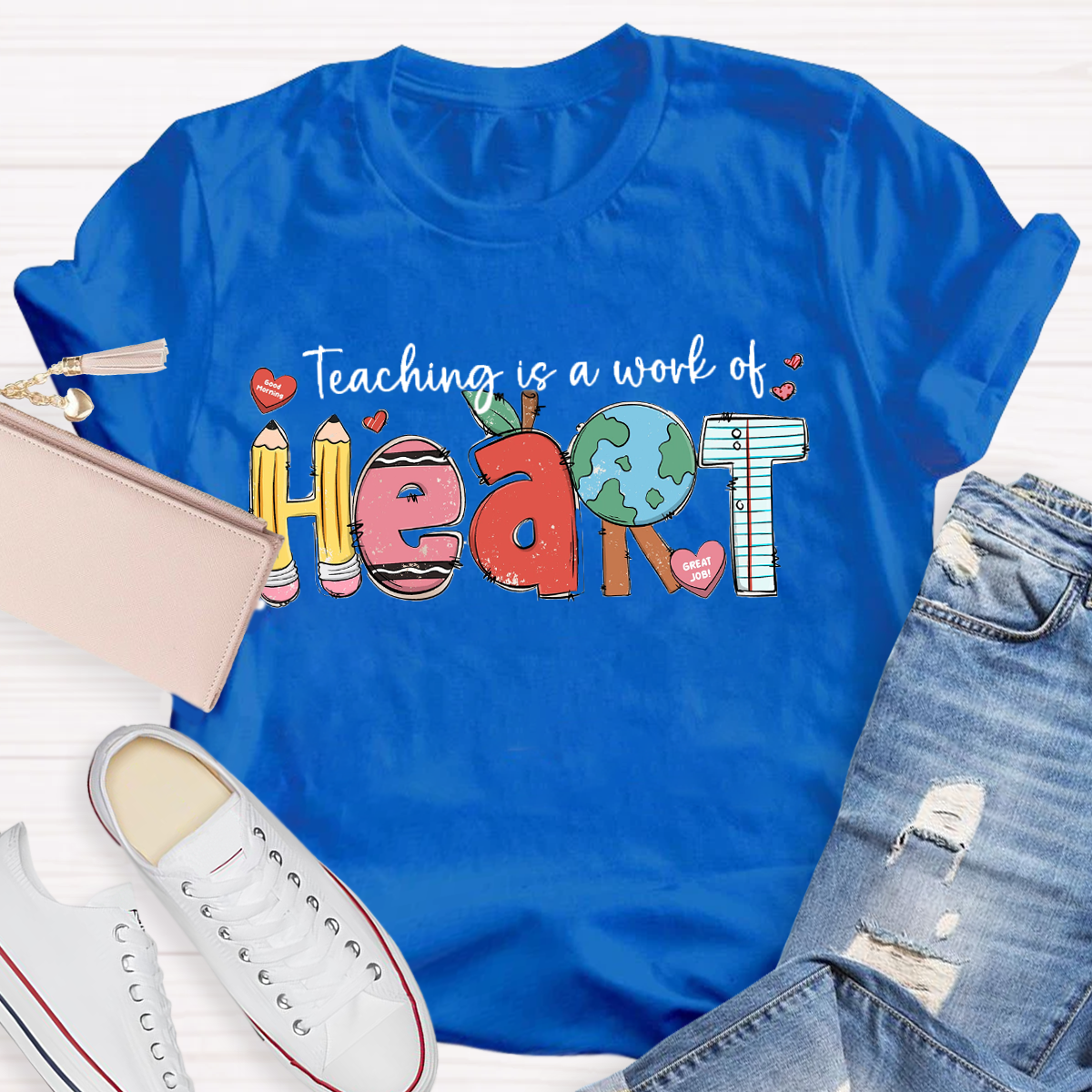 Teaching Is A Work Of Heart Teacher T-Shirt