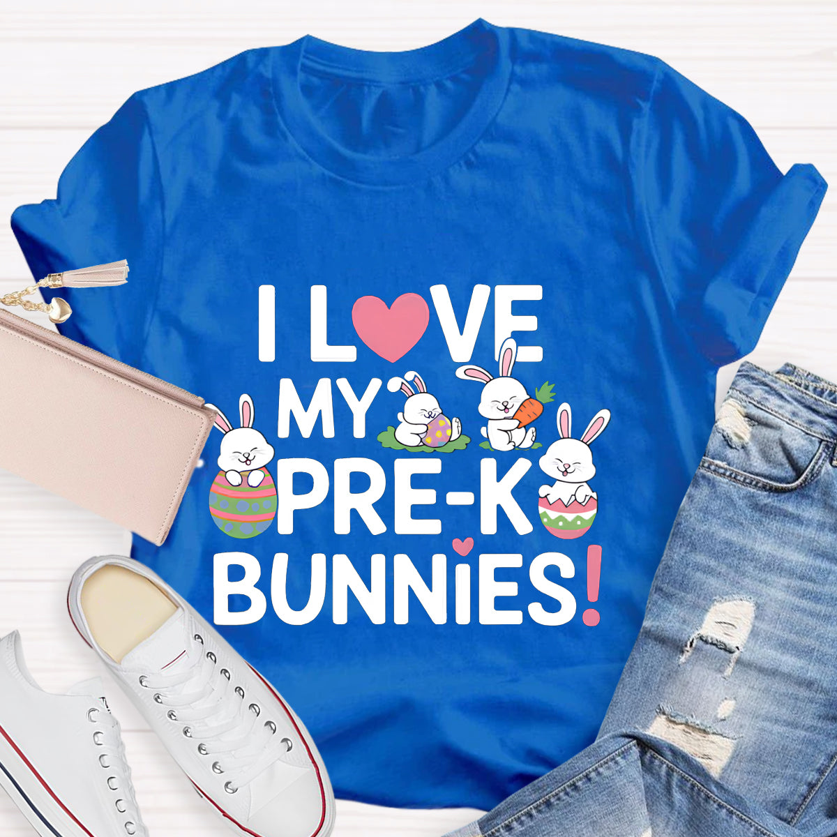 Personalized Grade I love My Bunnies Teacher T-Shirt