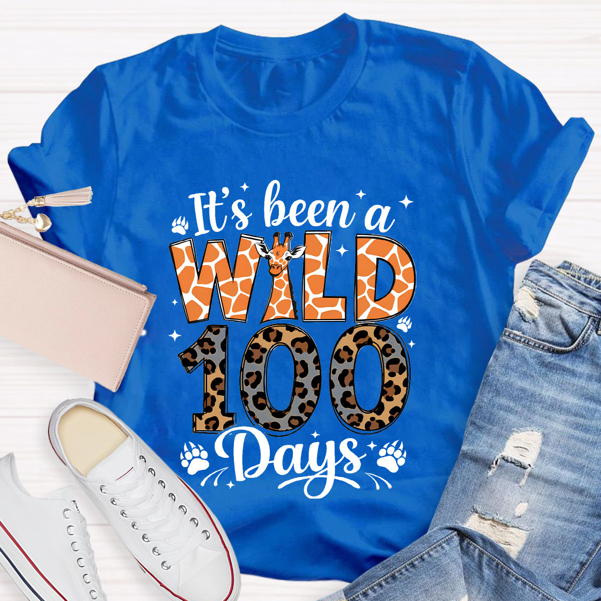 It's Been A Wild 100 Days Leopard Giraffe T-Shirt