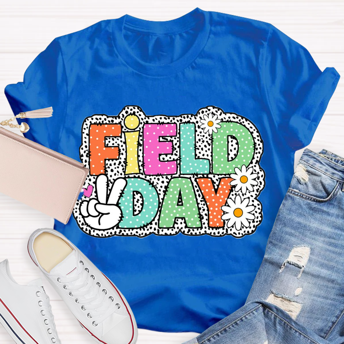 Field Day Dots Teacher T-Shirt