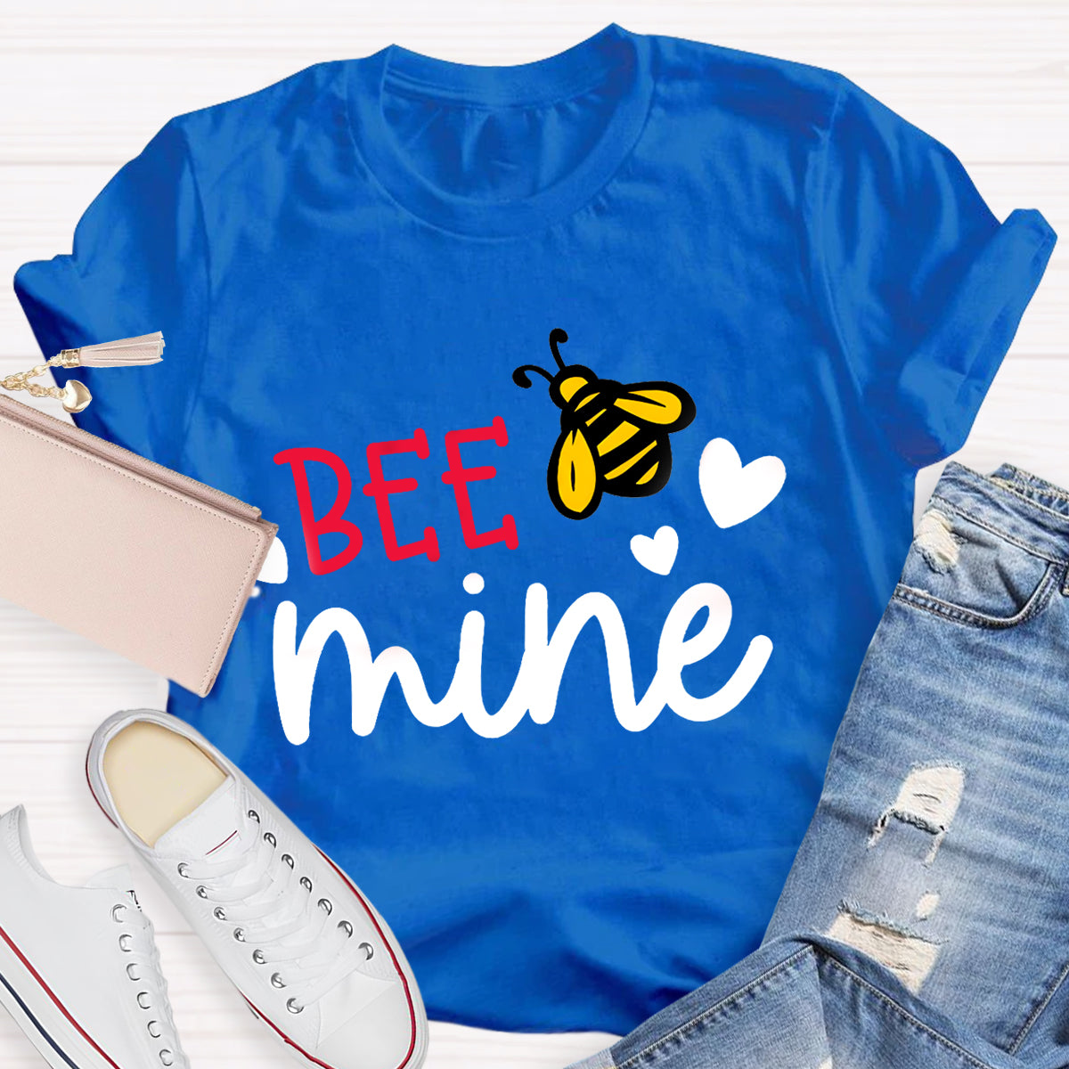 Be  Mine Heart Printed Teacher T-Shirt