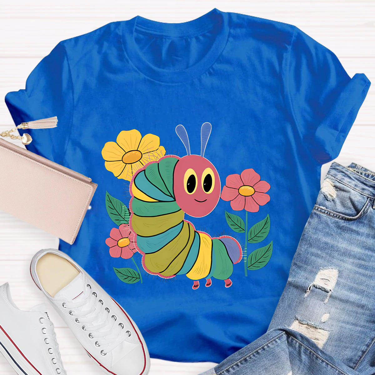 Flowers And Hungry Caterpillar Teacher T-Shirt