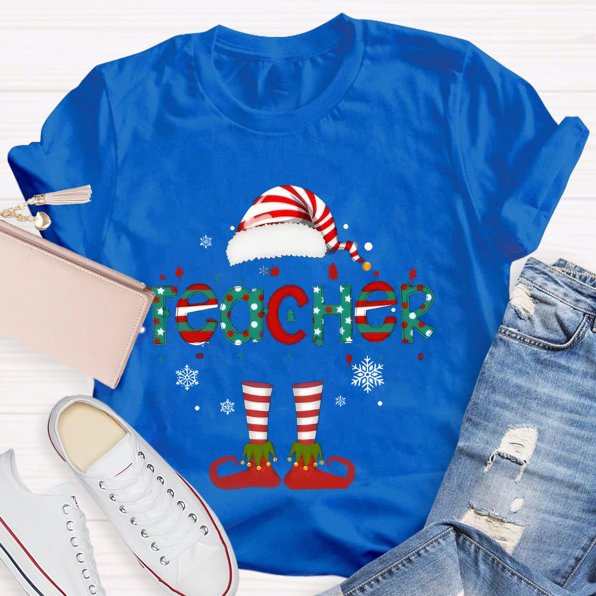 Christmas Teacher Elf T-Shirt