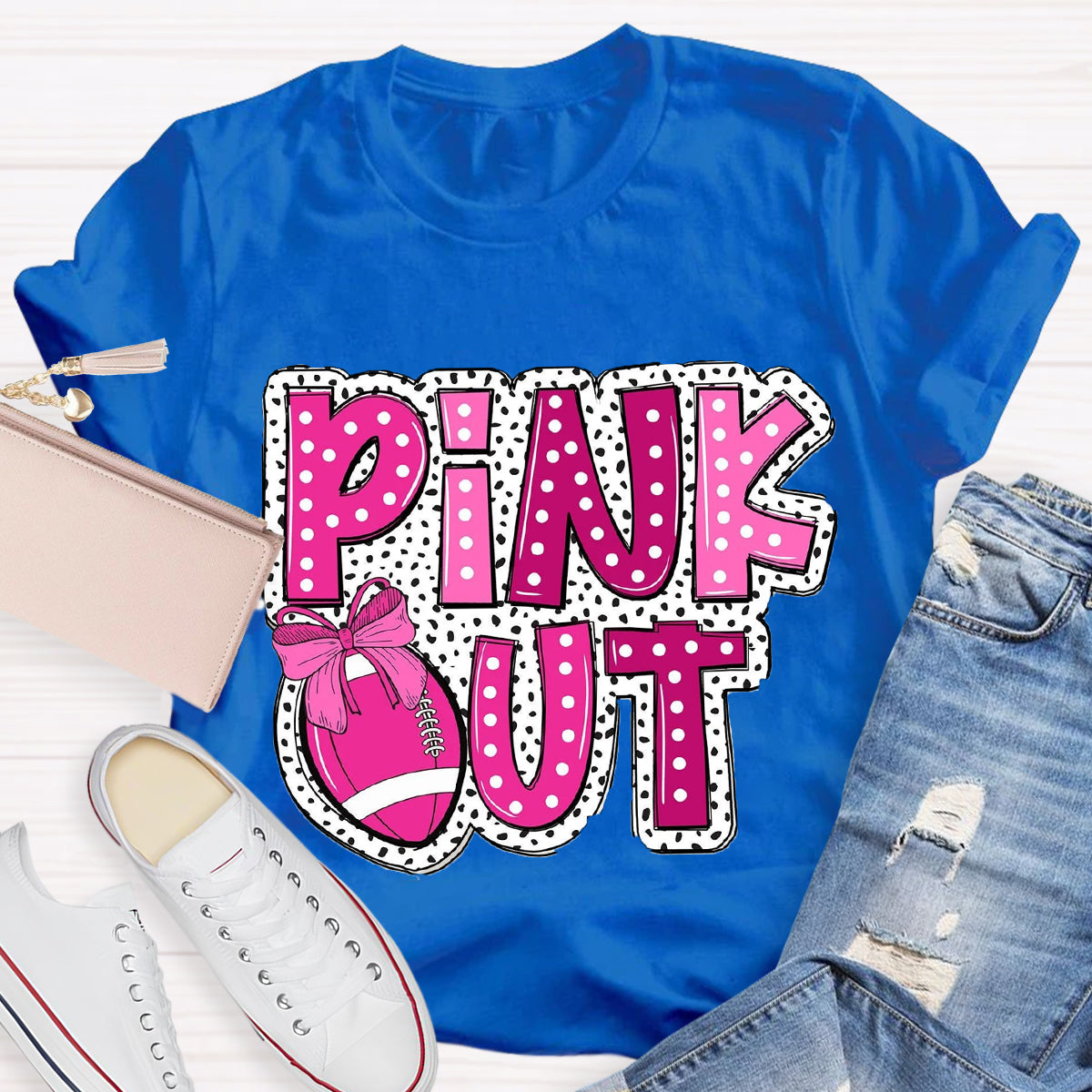 Pink Out Football  T-Shirt