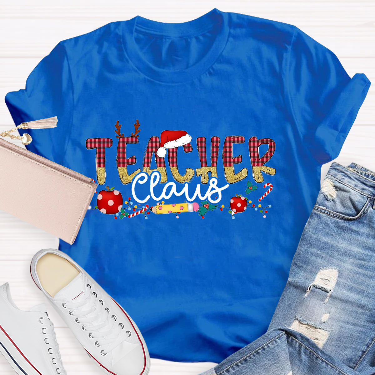 Teacher Claus Santa Hat T-Shirt