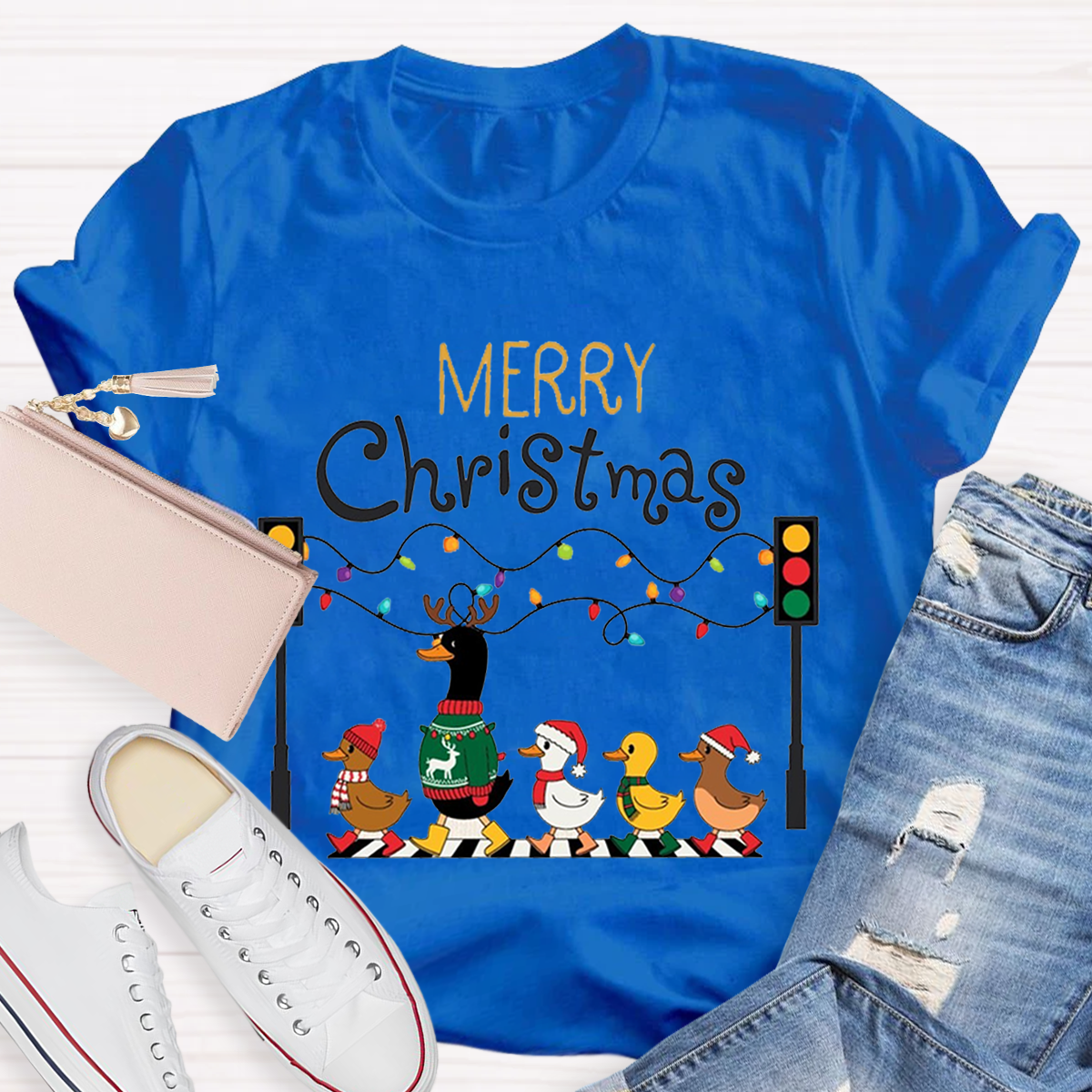 Merry Christmas Funny Duck Teacher T-Shirt