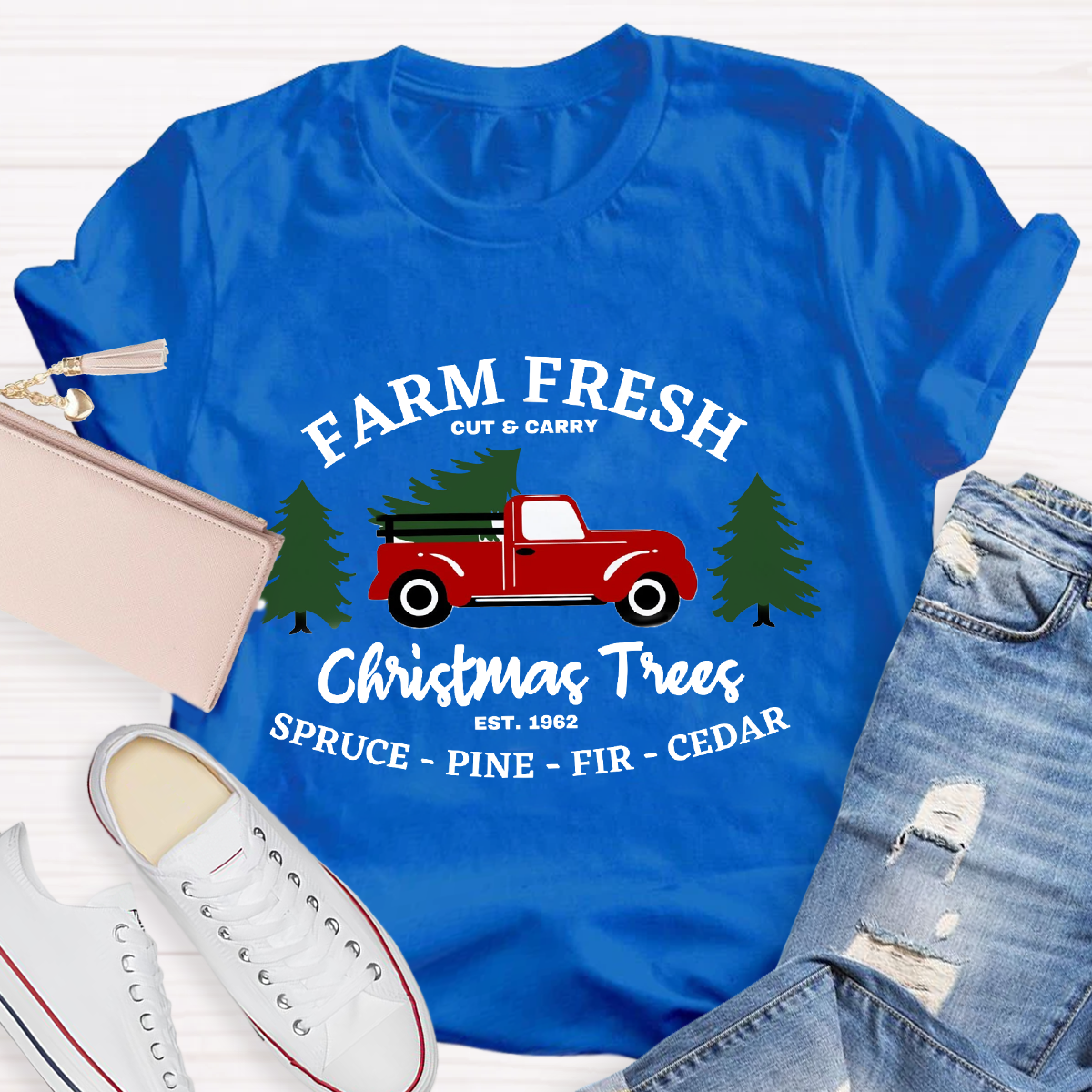 Farm Fresh Christmas Tree Teacher T-Shirt