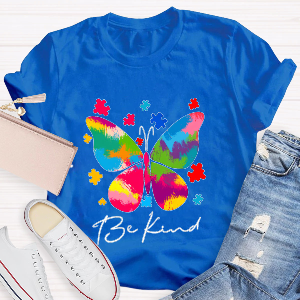 Be Kind Butterfly Teacher T-Shirt