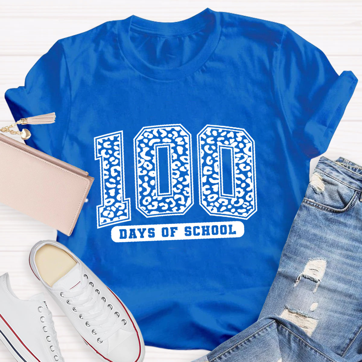 100 Days Of School Polka Dots Teacher T-Shirt