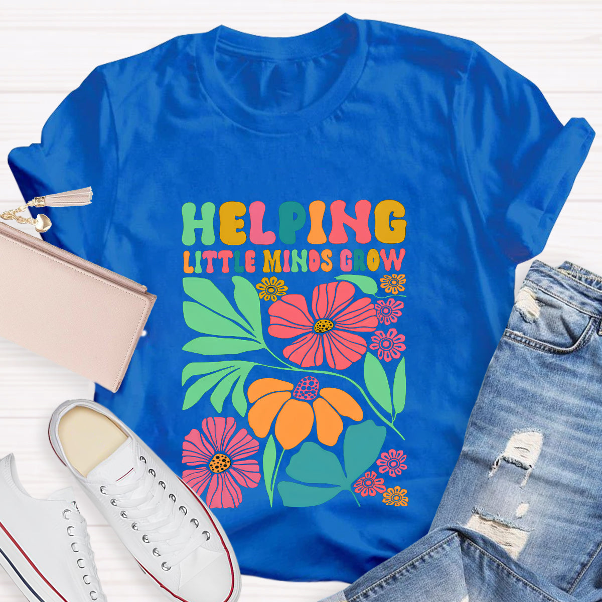 Floral Helping Little Minds Grow T-Shirt