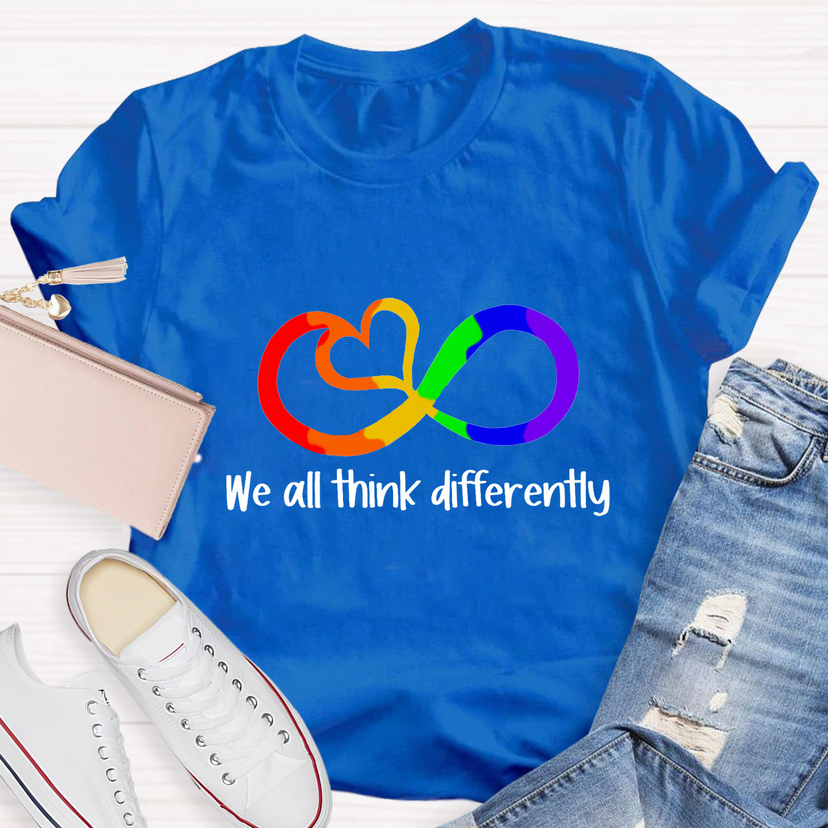 We All Think Differently Teacher T-Shirt