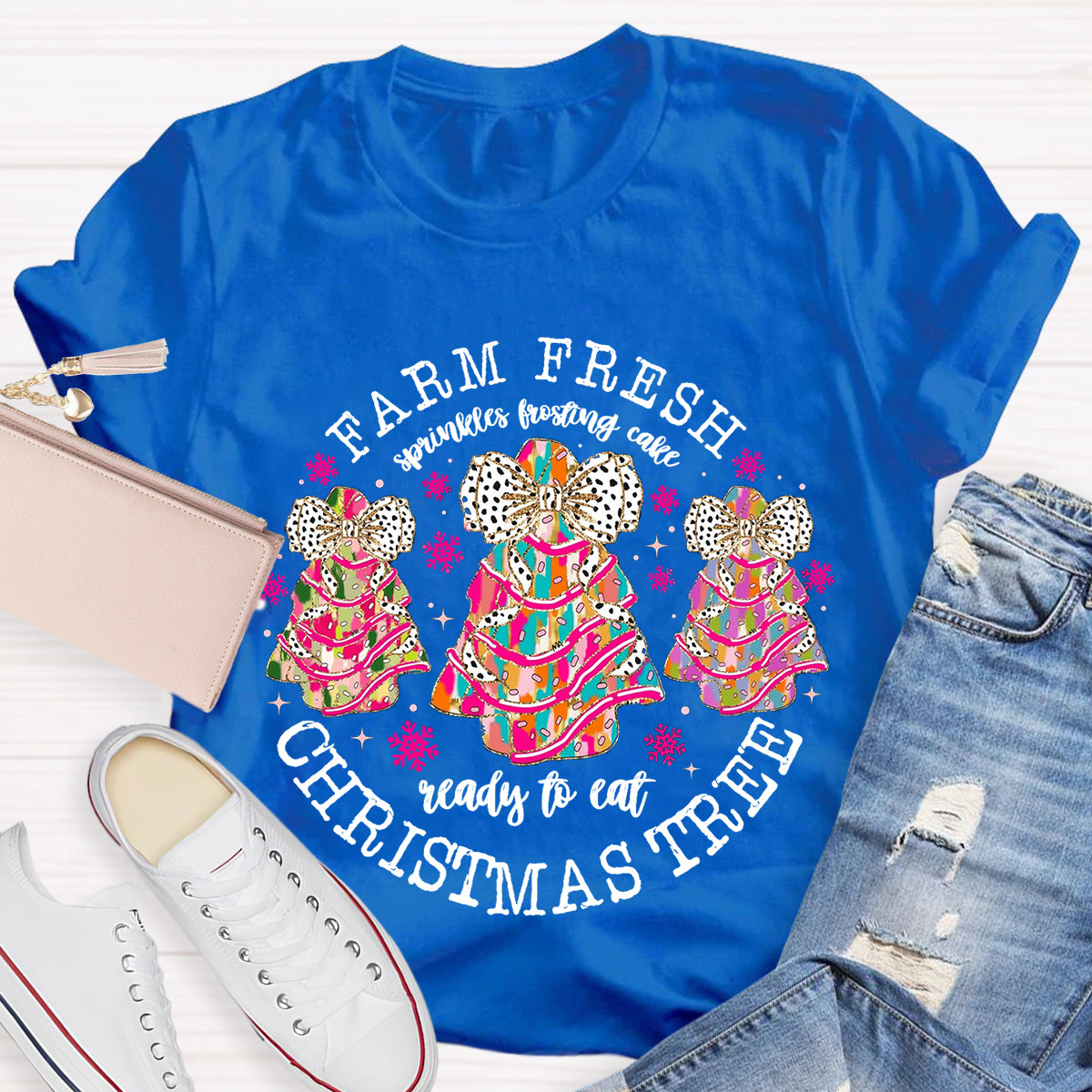 Farm Fresh Christmas Tree Spirals Frosting Cake Ready To Eat T-Shirt