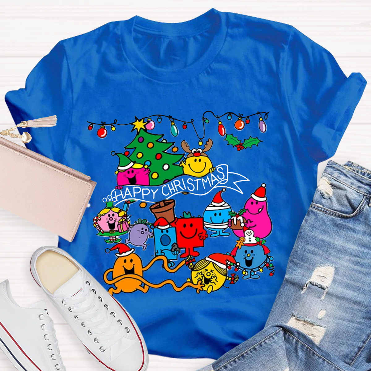 Little Miss characters Happy Christmas Teacher T-Shirt