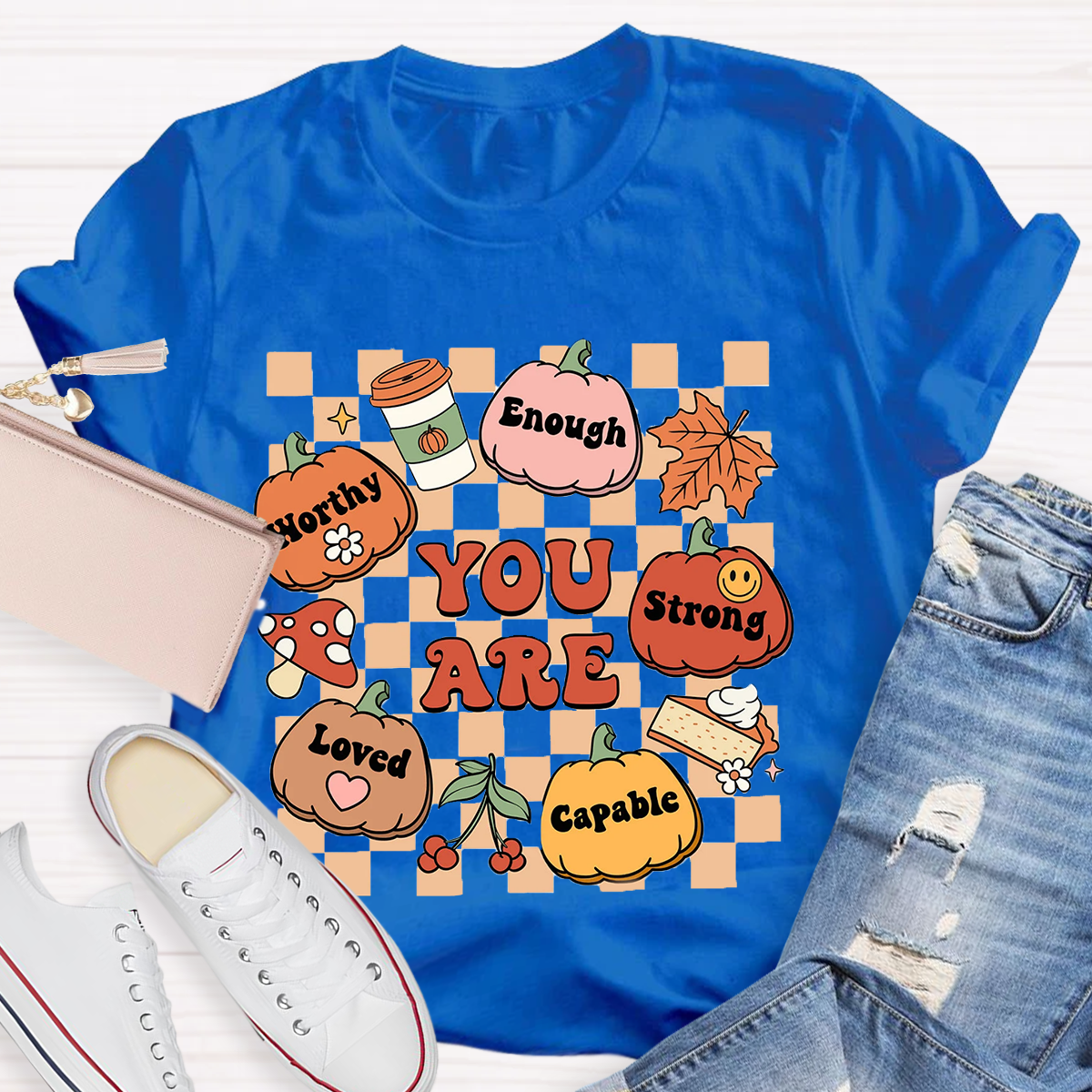 Autumn Thanksgiving Teacher Aide Pumpkin You Are Loved T-Shirt