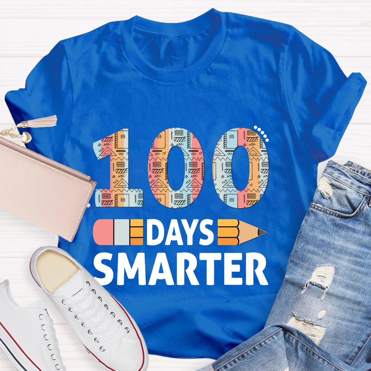 100 Days Smarter Pencil Teacher T-Shirt