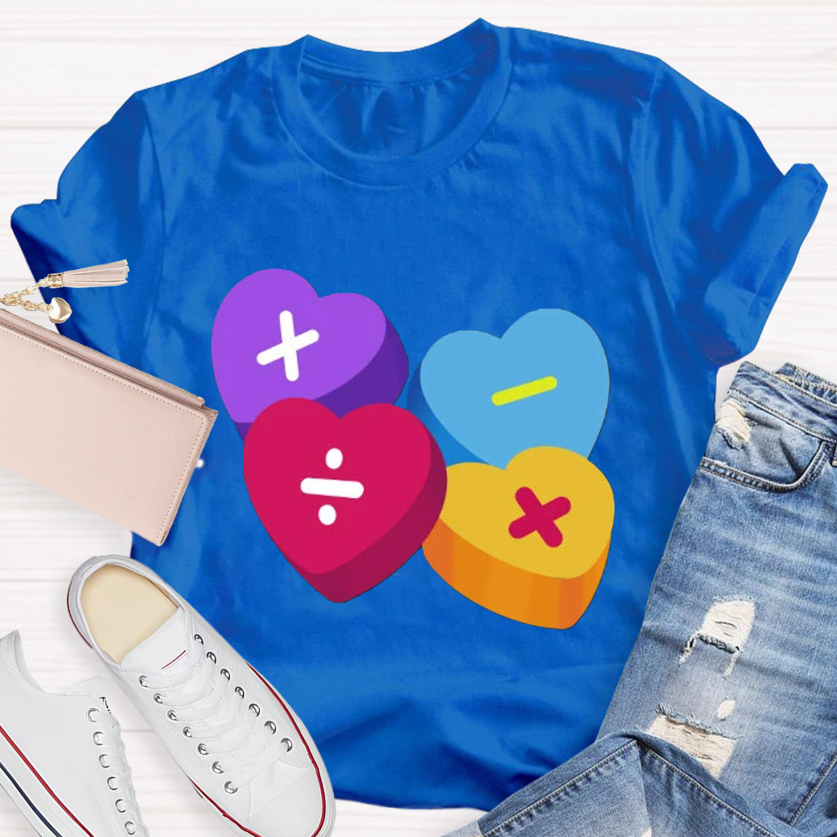 Heart Of Math Teacher T-Shirt