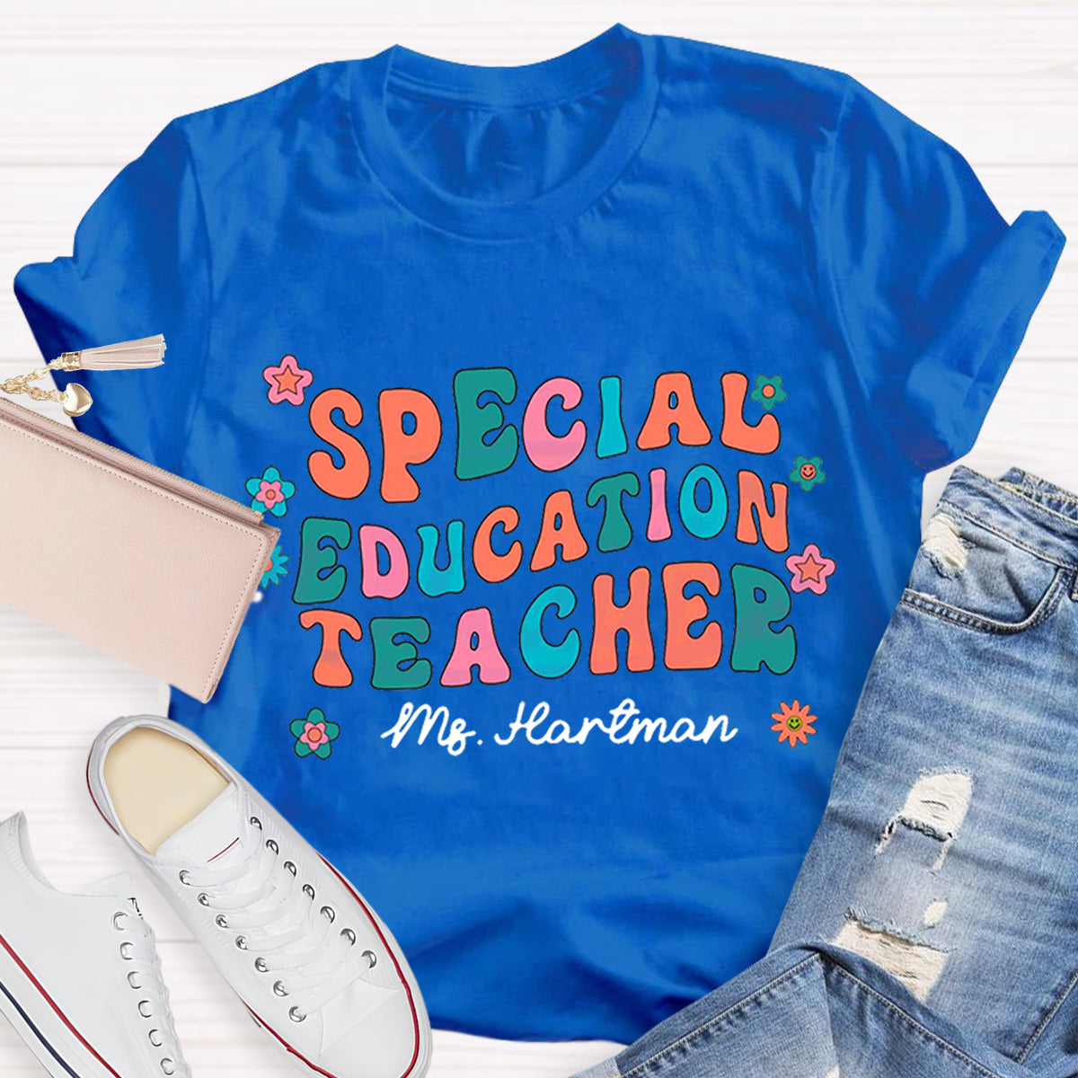 Personalized Special Education Teacher Name T-Shirt