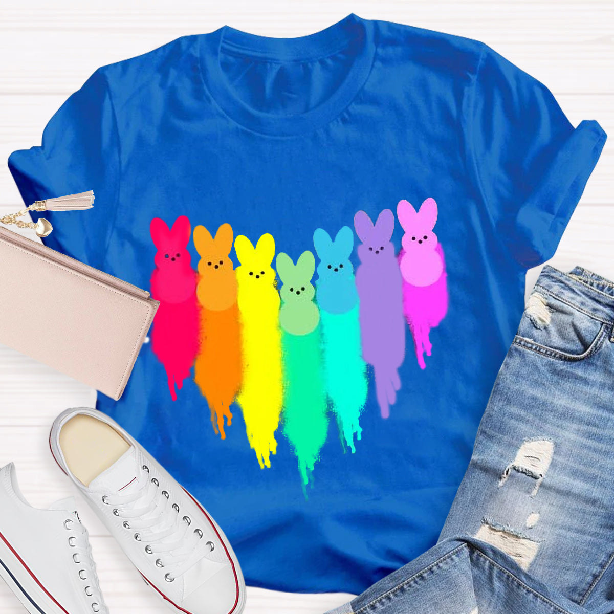 Colorful Easter Peeps Heart T-Shirt