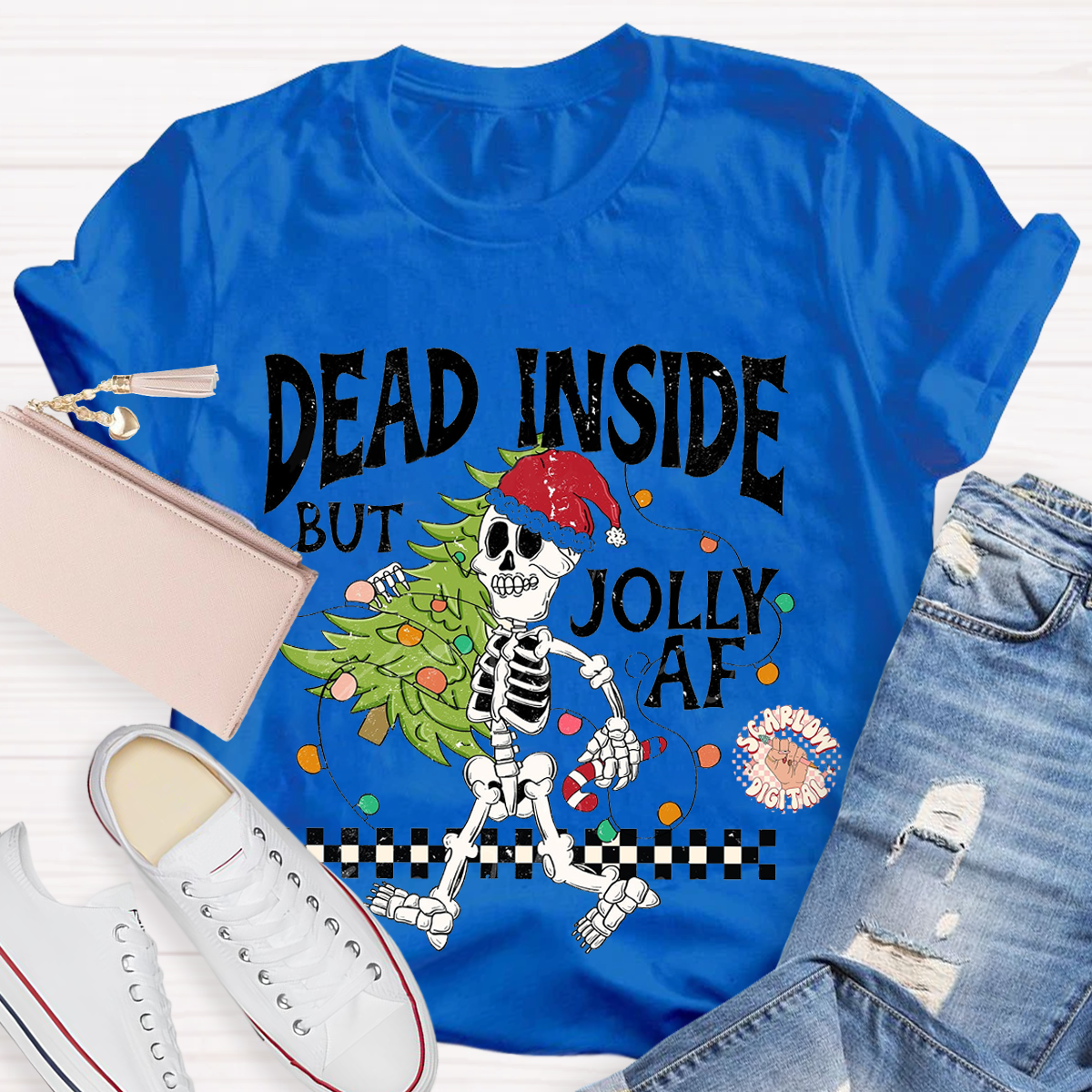 Dead Inside but Jolly AF Teacher T-Shirt