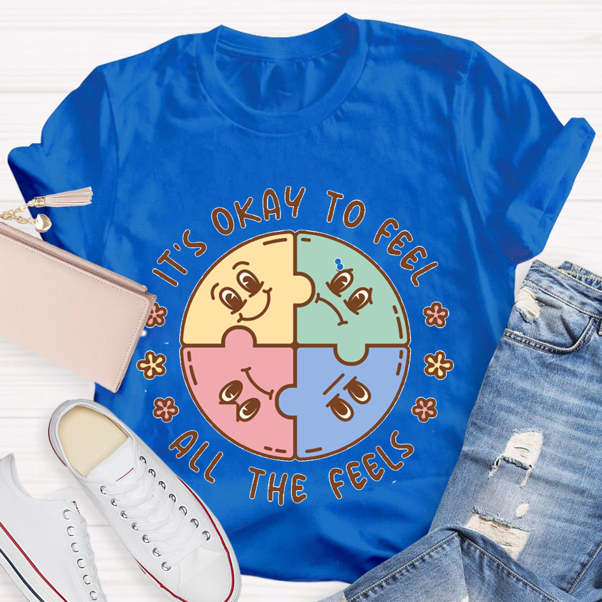 It's Okay To Feel All The Feels ABA Therapist Teacher T-Shirt