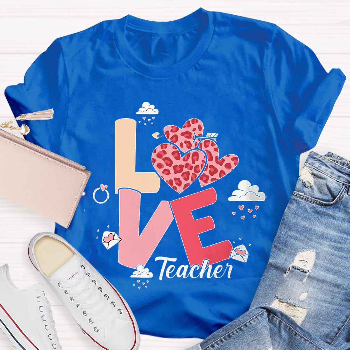 Valentine's Love Heart Teacher T-Shirt