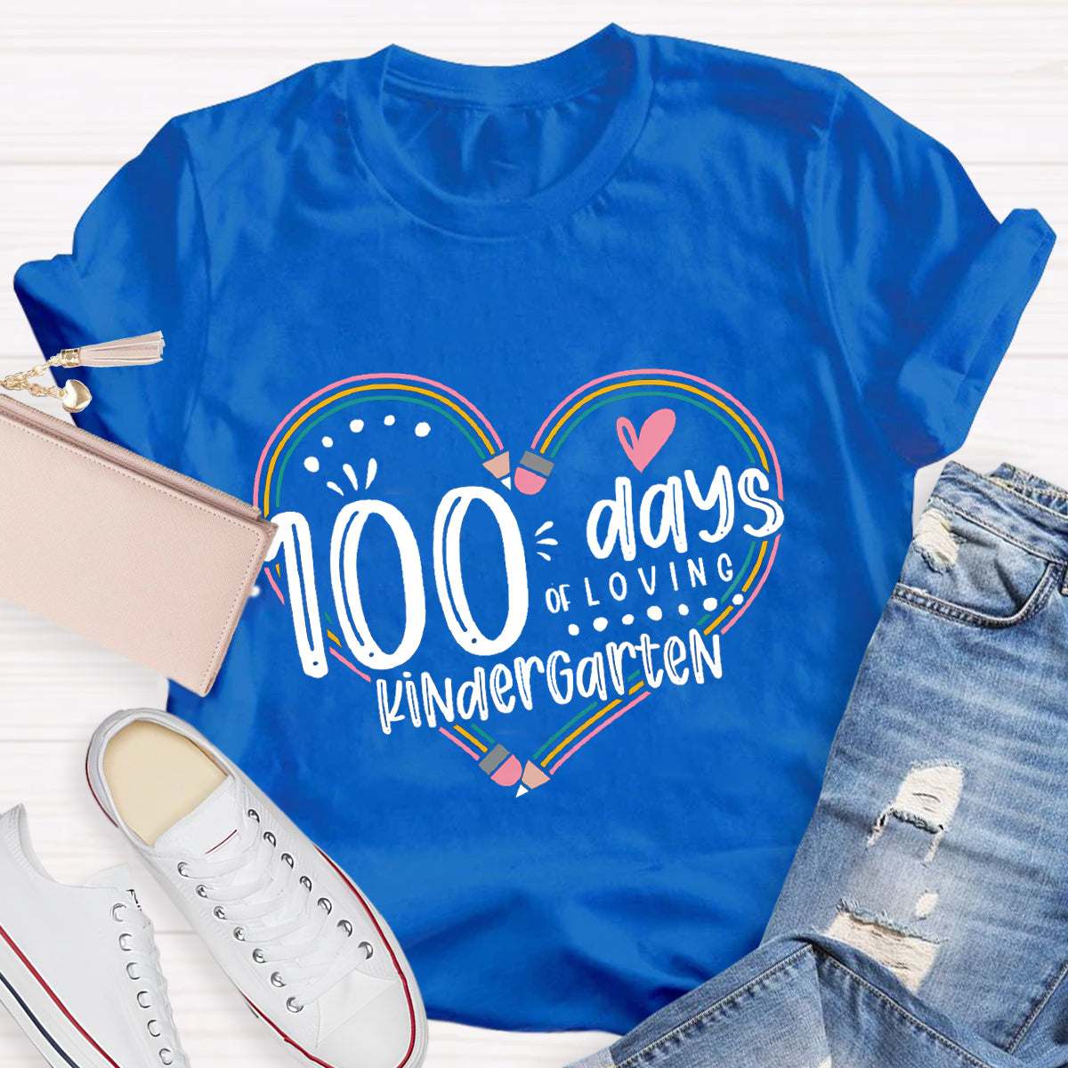 Personalized Grade 100 Days Of Loving Teacher T-Shirt