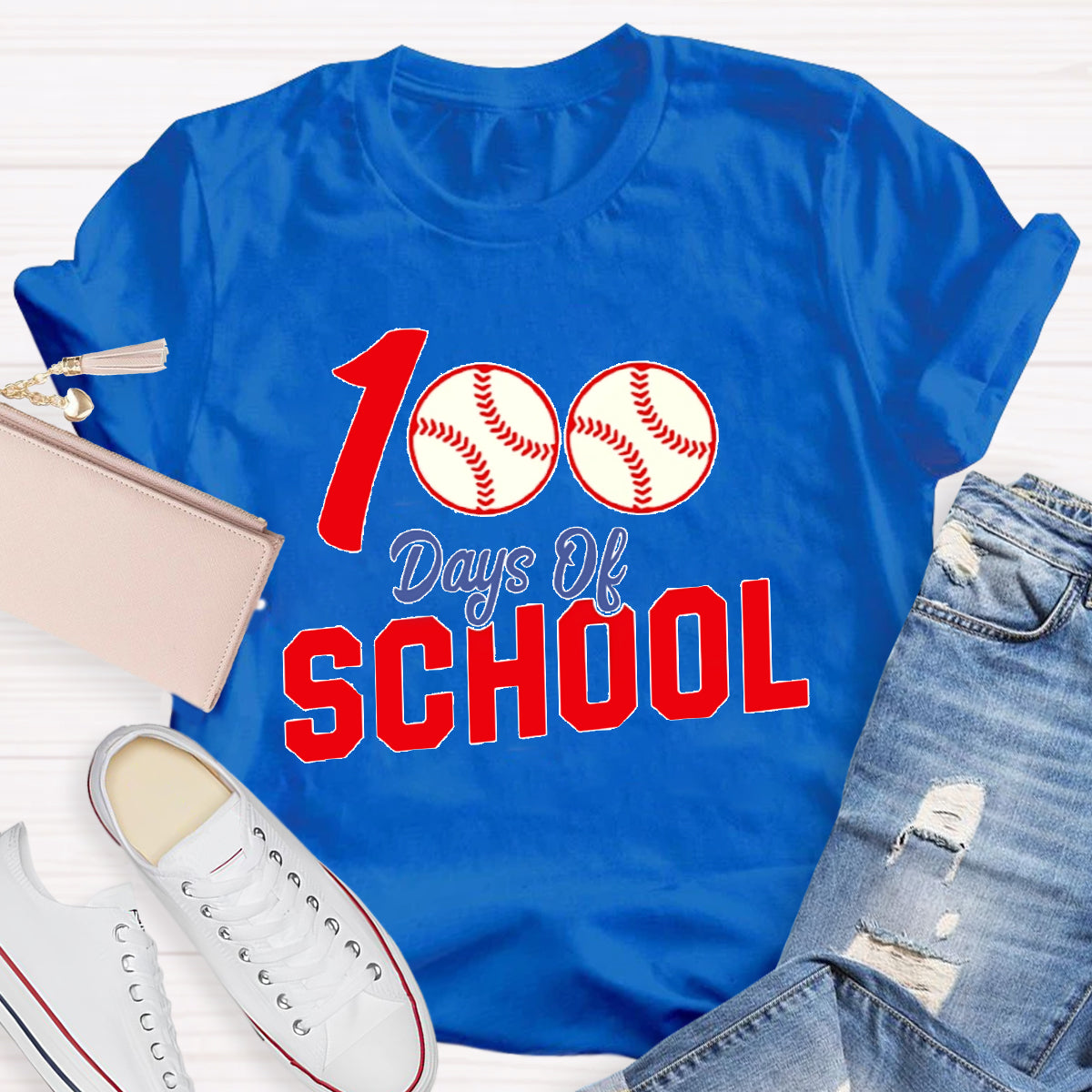 100 Days Of School Baseball T-Shirt