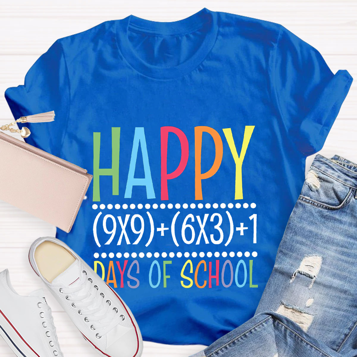 Happy 100 Days Of School Math Teacher T-Shirt