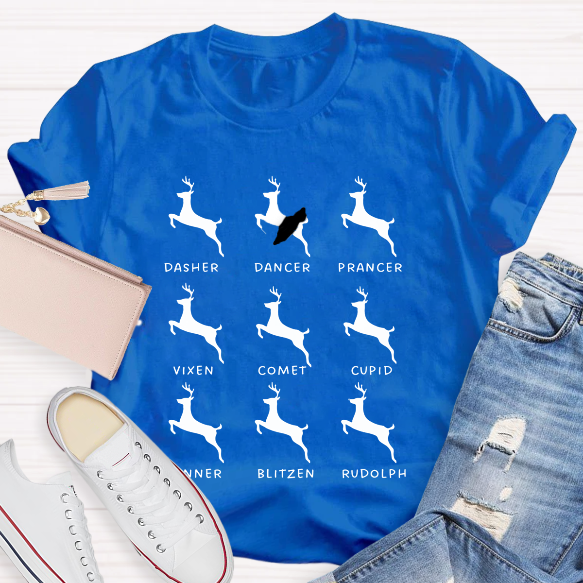 Dancing Reindeer Teacher T-Shirt