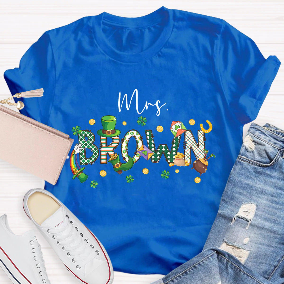 Personalized Name St. Patrick Day Mrs. Brown T-Shirt