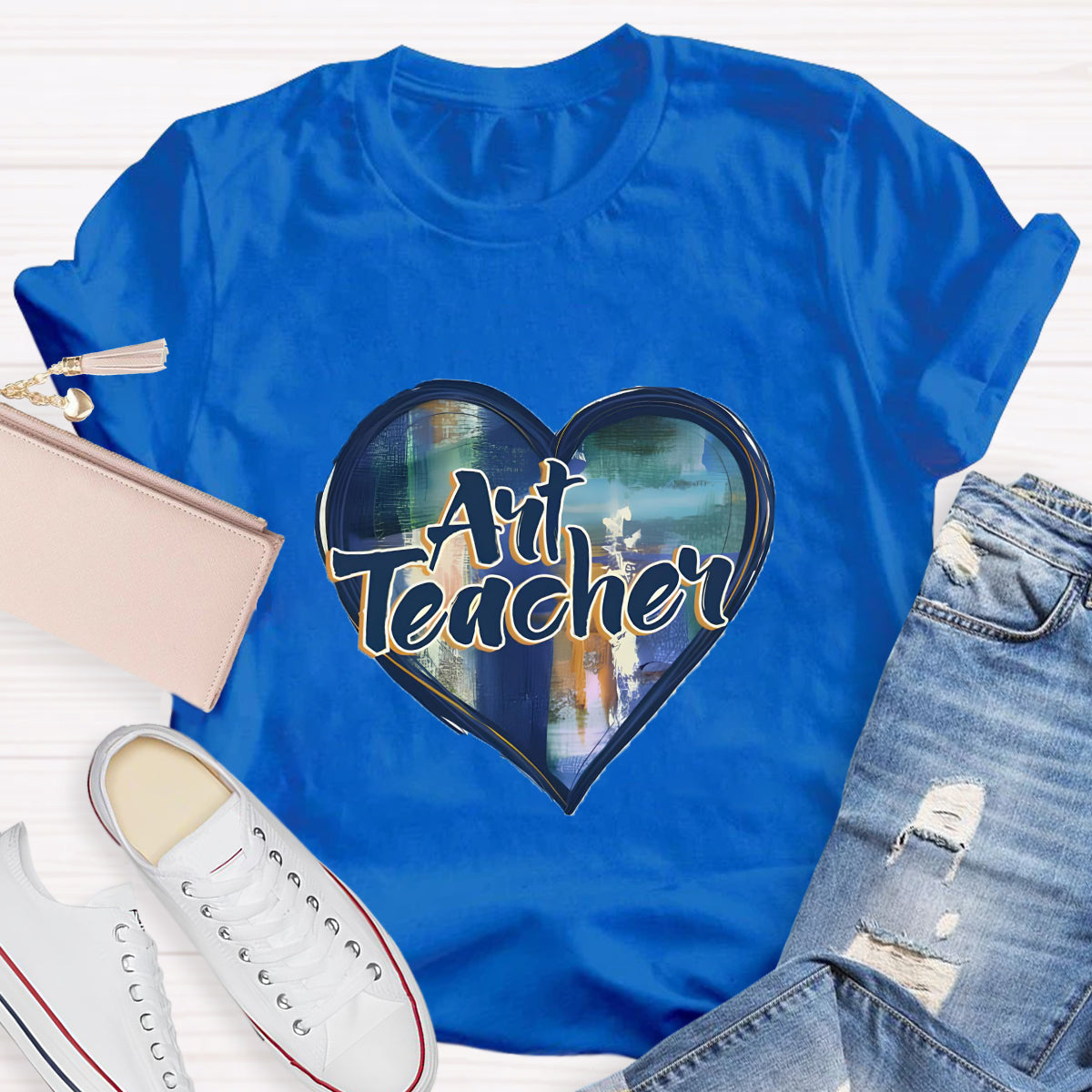 Printing Art Teacher Heart T-Shirt