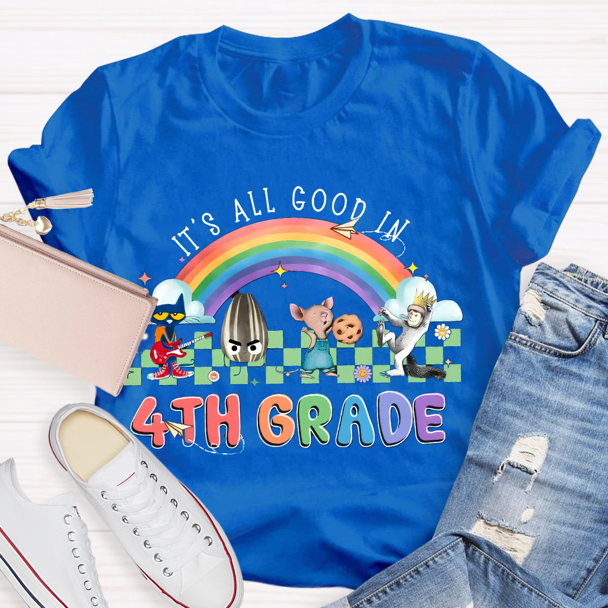 Personalized Grade It's All Good In 4th Teacher T-Shirt