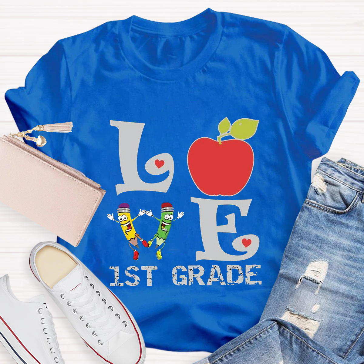 Personalized Grade And Funny Love Teacher T-Shirt