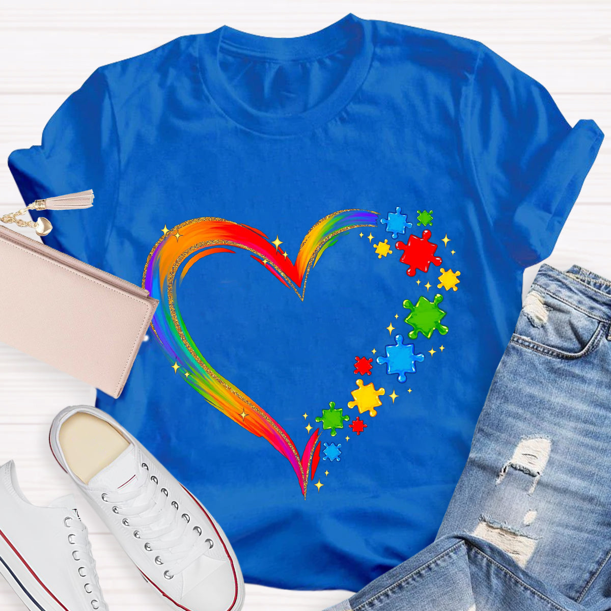 Rainbow Heart Accept Understand Love T-Shirt