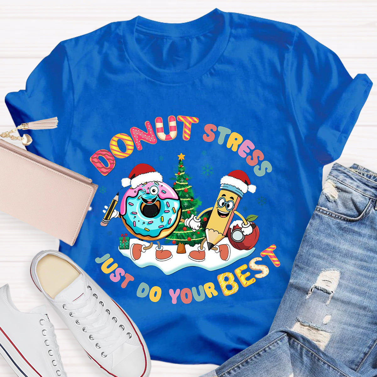 Christmas Donut Stress Just Do Your Best T-Shirt