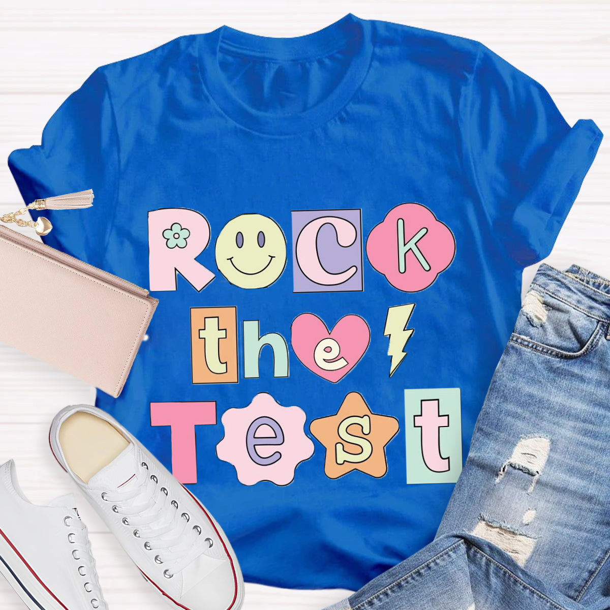 Rock the Test Testing Day Teacher T-Shirt