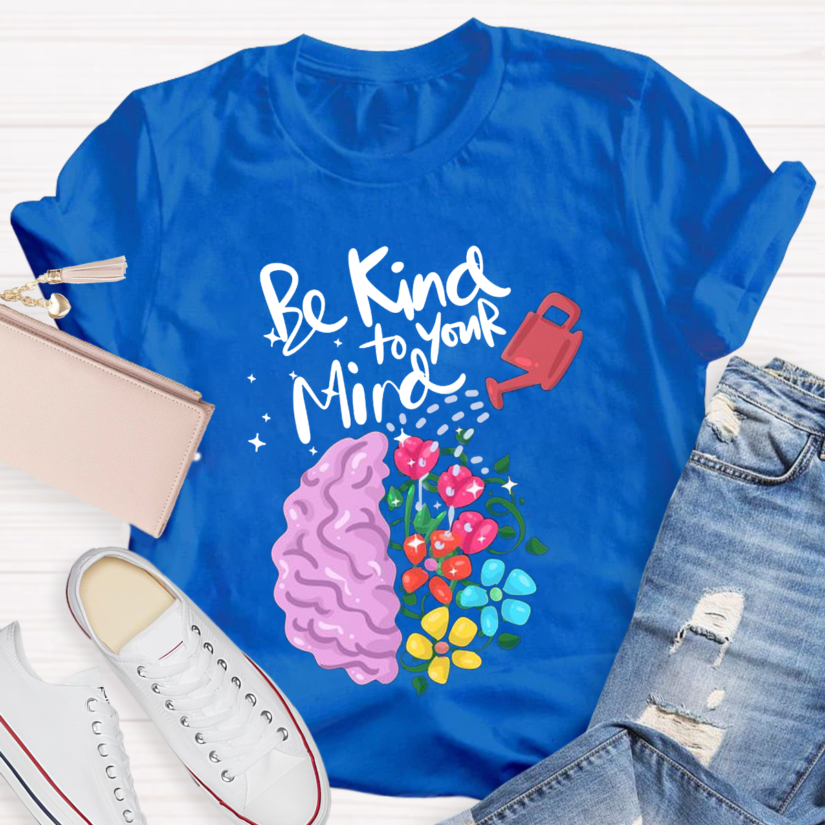 Be Kind To Your Mind Pink Brain T-Shirt