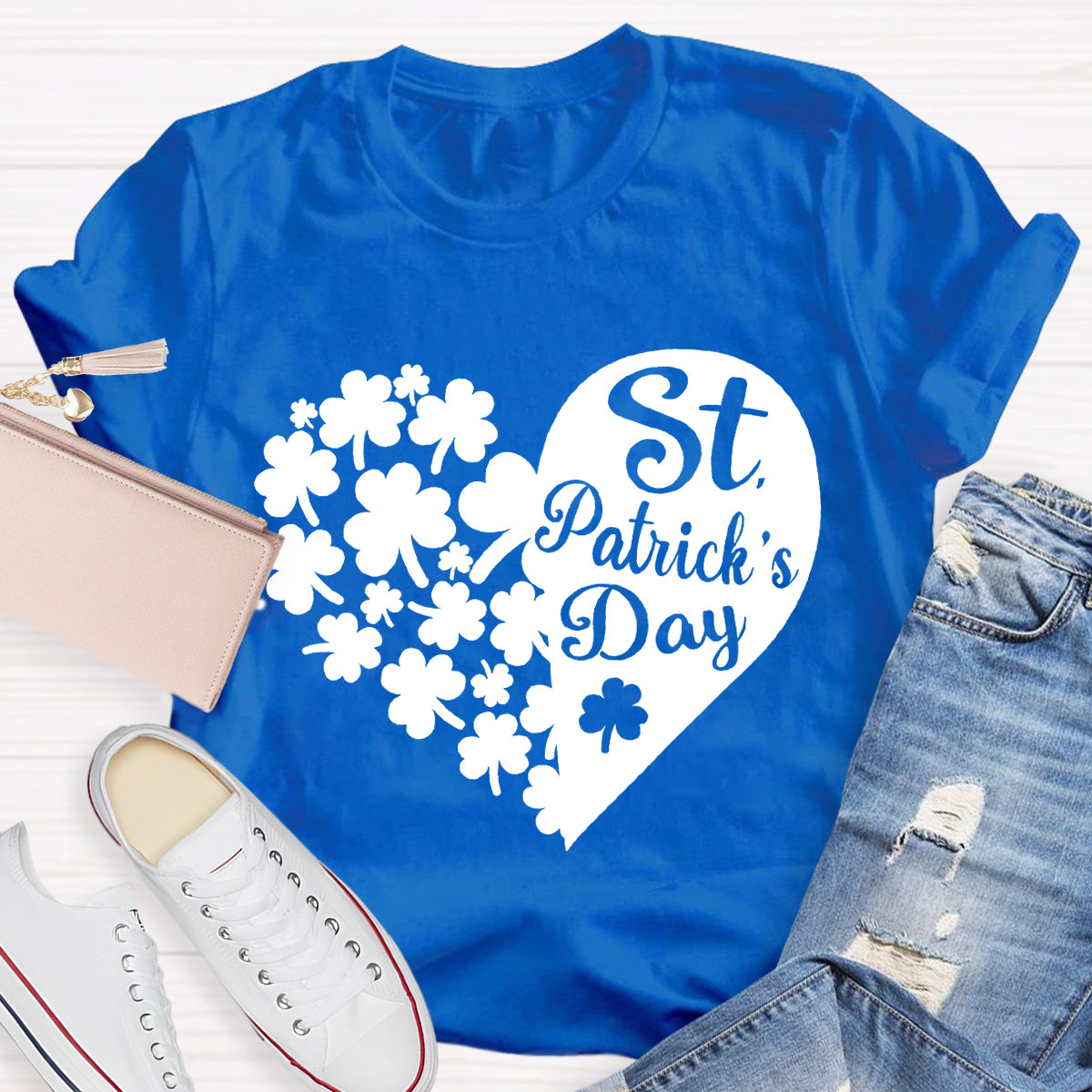 Lucky Shamrock St Patricks Day Teacher T-Shirt