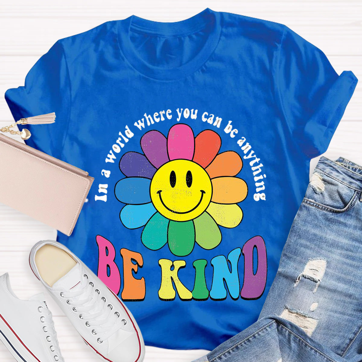 In A Word Where You Can Be Anything Be Kind Teacher T-Shirt