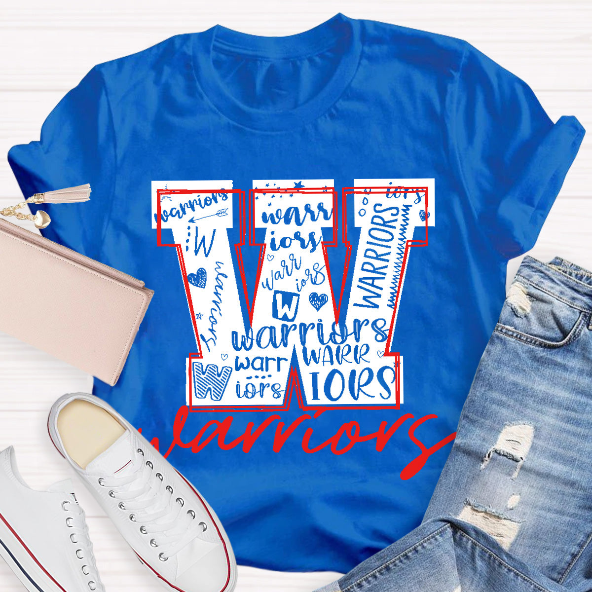 Personalized School Mascot Warriors Teacher T-Shirt