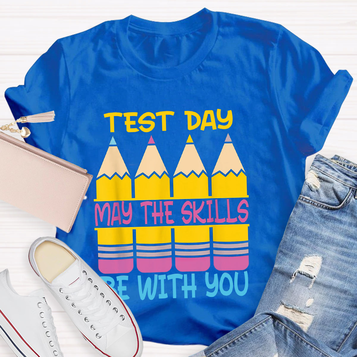 Test Day May The Skills Be With You Teacher T-Shirt