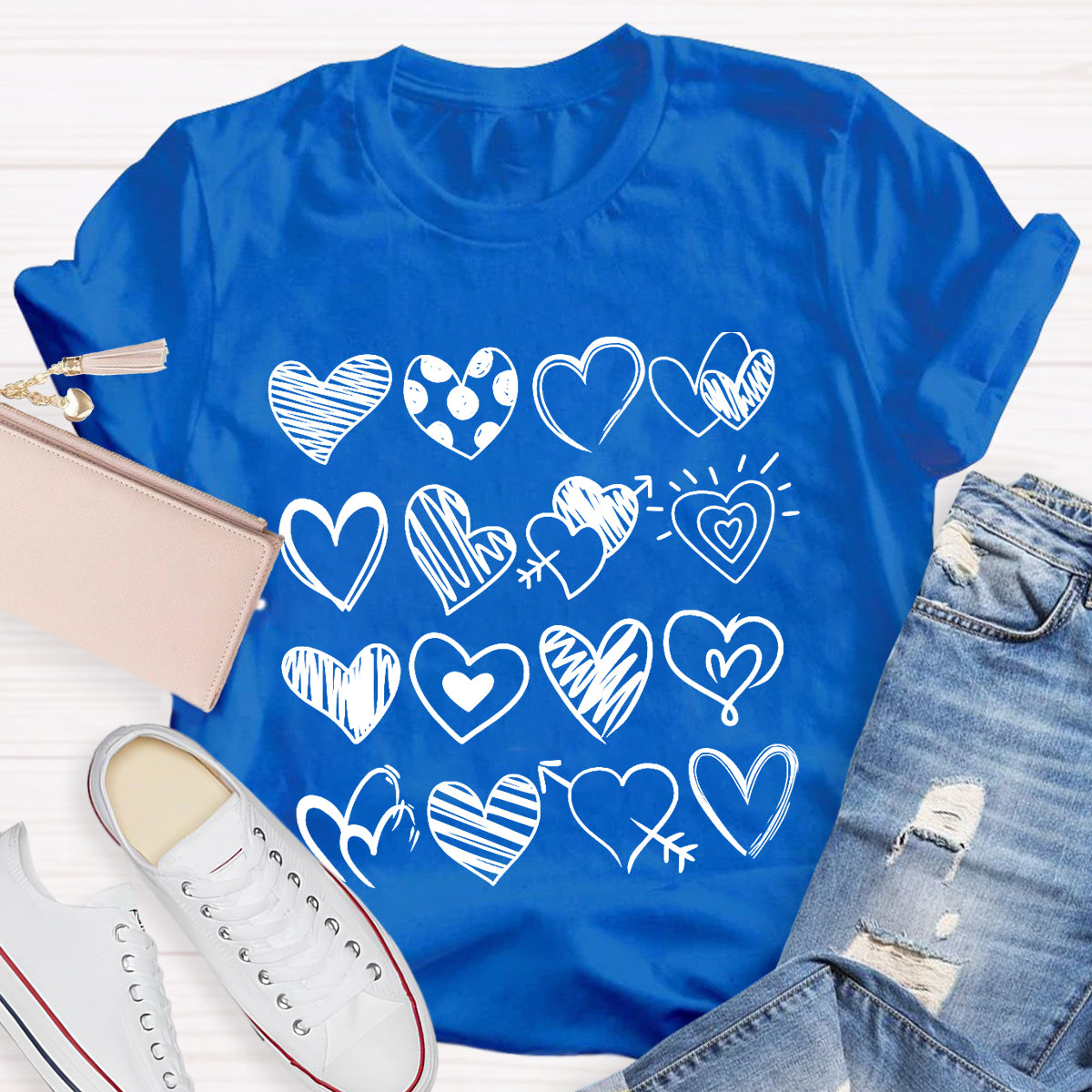 Cute Heart Valentine's Day Teacher T-Shirt