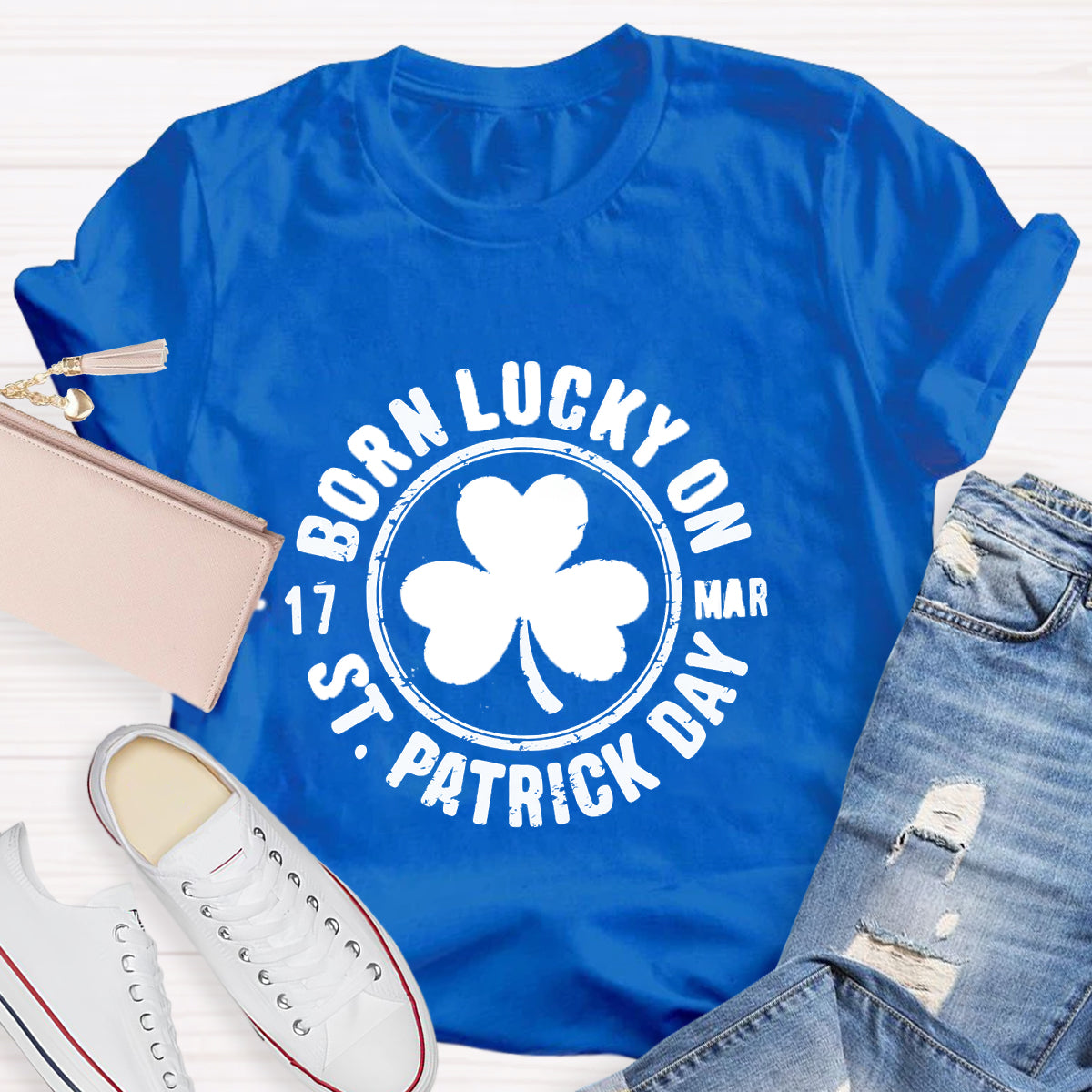 Born Lucky On 3.17 St. Patrick Day T-Shirt