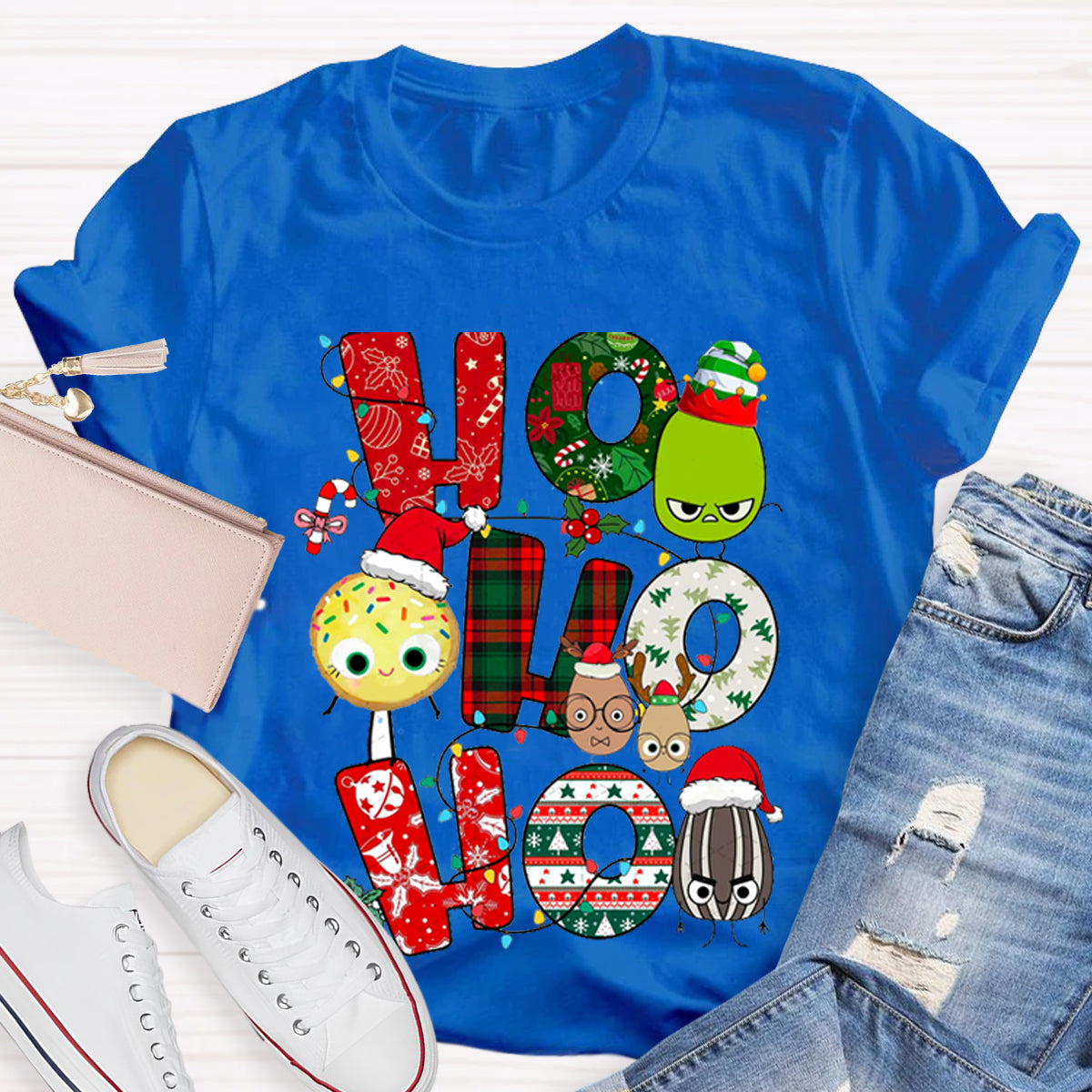 Children's Books Characters Ho Ho Ho Christmas Teacher T-Shirt