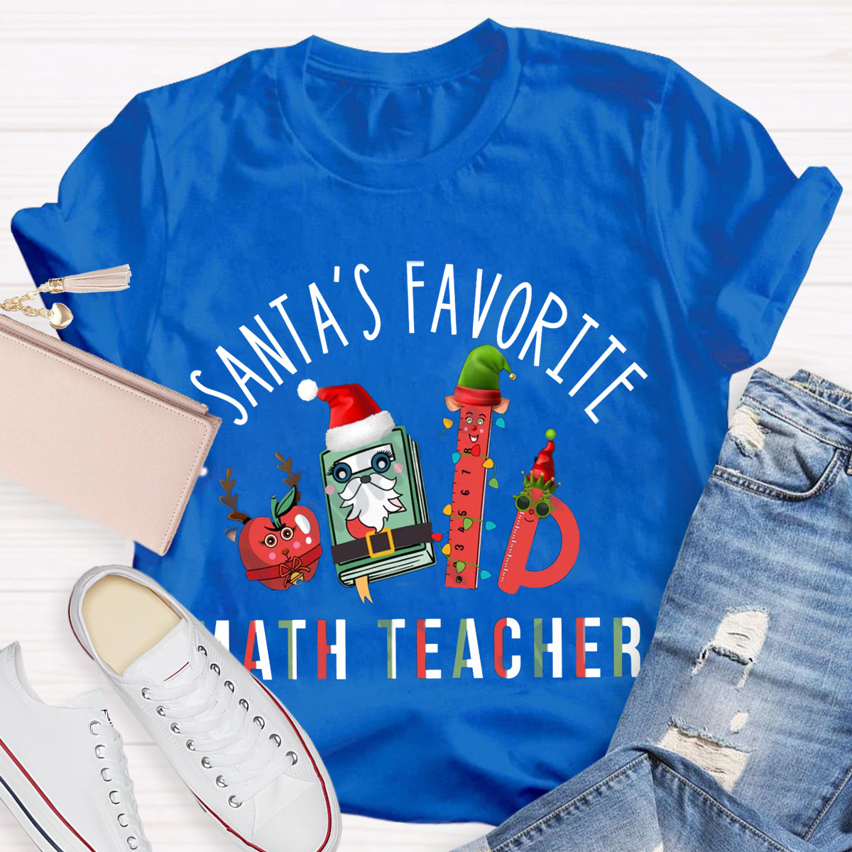 Santa's Favorite Math Teacher Christmas T-Shirt