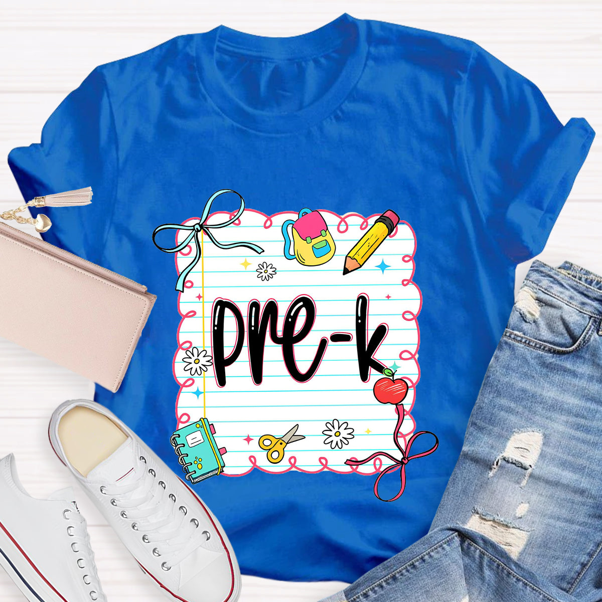 Personalized Grade Square Back To School Teacher T-Shirt